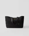 Prada Re-edition 1978 Medium Re-nylon And Saffiano Leather Tote Bag In Black