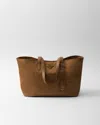 Prada Re-edition 1978 Medium Re-nylon And Saffiano Leather Tote Bag In Brandy
