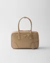 Prada Re-edition 1978 Medium Re-nylon And Saffiano Leather Two-handle Bag In Nude