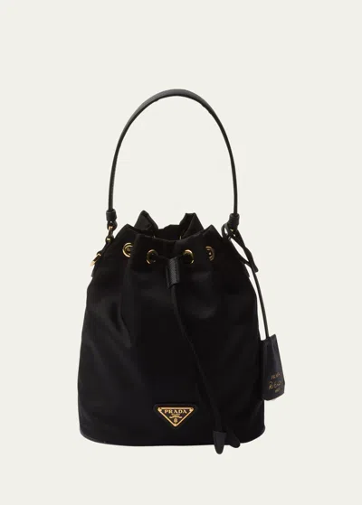 Prada Re-edition 1978 Nylon Bucket Bag In F0002 Nero