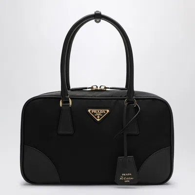 PRADA PRADA  RE-EDITION 1978 RE-NYLON AND SAFFIANO MEDIUM BLACK TOP CASE