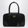 Prada Re-edition 1978 Medium Re-nylon And Saffiano Leather Two-handle Bag In Black