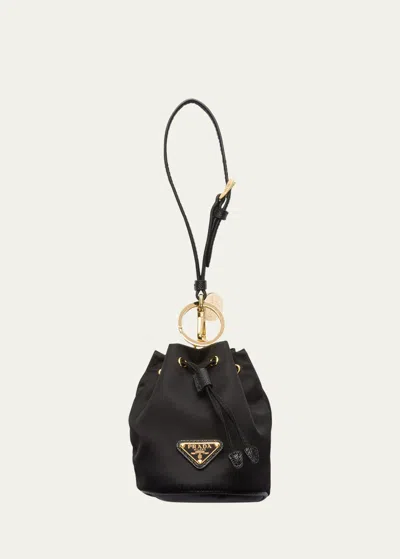 Prada Re-edition 1978 Re-nylon Keychain Pouch In Black