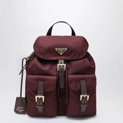 PRADA PRADA  RE-EDITION 1978 SMALL BURGUNDY RE-NYLON BACKPACK