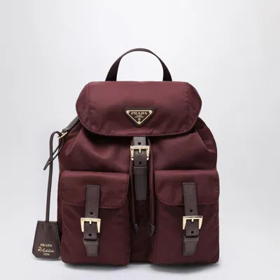 Prada Re-edition 1978 Small Burgundy Re-nylon Backpack Women In Red