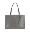 Prada Medium 1995 Re-edition Brushed Leather Tote Bag In Gray