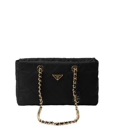 Prada Re-edition 1995 Chaine Medium Re-nylon Bag In Black