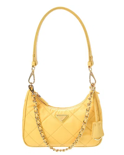 Prada Re-edition 1995 Chaine Re-nylon & Leather Mini Hobo Bag In Blue