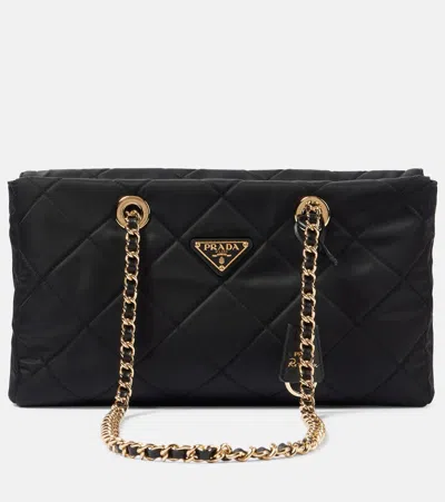 Prada Re-edition 1995 Chaîne Re-nylon Medium Shoulder Bag In Black