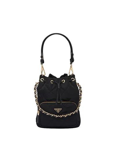 Prada Re-edition 1995 Chaine Re-nylon Shoulder Bag In Black