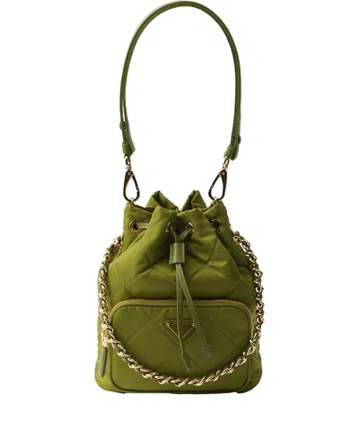 Prada Re-edition 1995 Chaine Re-nylon Shoulder Bag In Green