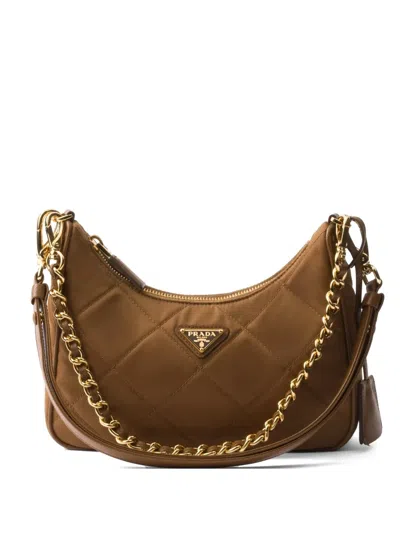 Prada Re-edition 1995 Chaîne Shoulder Bag In Brown
