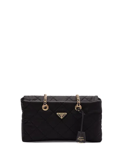 Prada Re-edition 1995 Chaine` Tote Bag In Black  