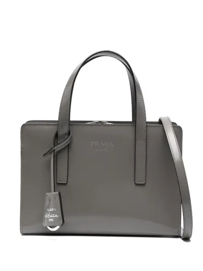 Prada Re-edition 1995 Mini Brushed Leather Bags In Gray