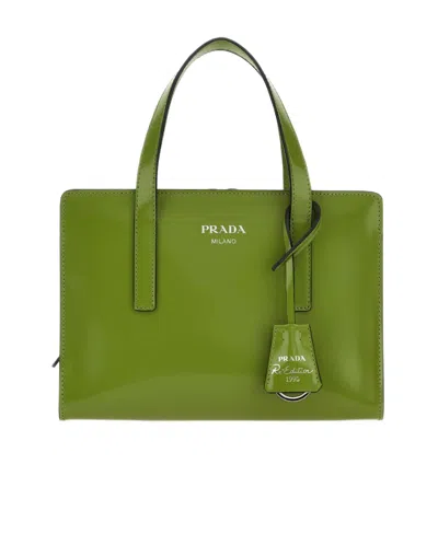 Prada Re-edition 1995 Series Leather Handbag In Green