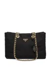 Prada Re-edition 1995 Chaine Small Re-nylon Tote Bag In Black