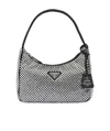 Prada Satin Mini-bag With Crystals In White