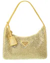 Prada Re-edition 2000 Crystals Satin Mini Bag In Gold