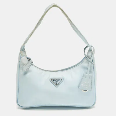 Pre-owned Prada Re-edition 2000 Light Blue Re-nylon Shoulder Bag