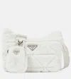 Prada Re-edition 2000 Quilted Shearling Shoulder Bag In White
