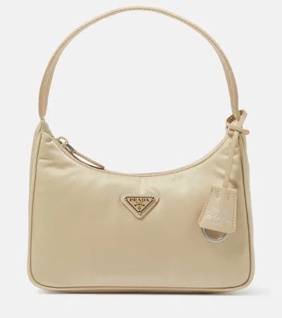 Prada Re-edition 2000 Re-nylon Mini Shoulder Bag In Beige