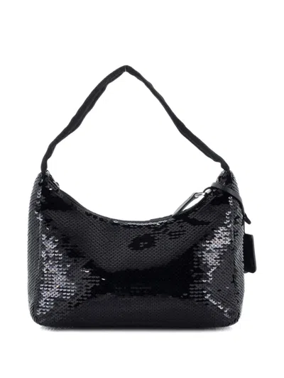 Pre-owned Prada Re-edition 2000 Sequins Mini Hobo Bag In Black