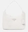Prada Re-edition 2000 Shearling Shoulder Bag In White