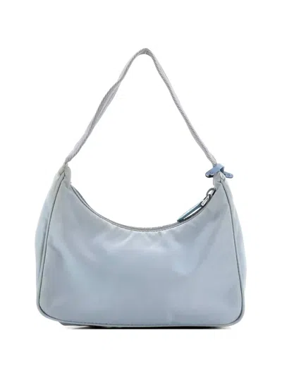 Pre-owned Prada Re-edition 2000 Tessuto Mini Hobo Bag In Blue
