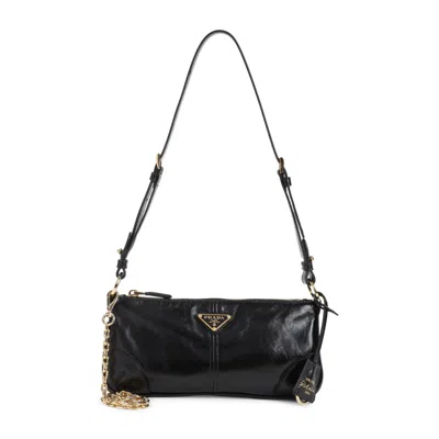 Prada Re-edition 2002 Black Calf Leather Shoulder Bag