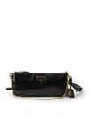 Prada Re-edition 2002 Medium Leather Shoulder Bag In Black