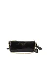 Prada Re-edition 2002 Medium Leather Shoulder Bag In Black