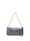 Prada Re-edition 2002 Medium Leather Shoulder Bag In Blue