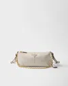 Prada Re-edition 2002 Medium Leather Shoulder Bag In White