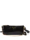 Prada Re-edition 2002 Medium Shiny Finish Leather Shoulder Bags In Black