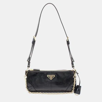 Pre-owned Prada Re-edition 2002 Medium Shoulder Bag Leather Black