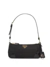 Prada Re-edition 2002 Small Leather Shoulder Bag In Black