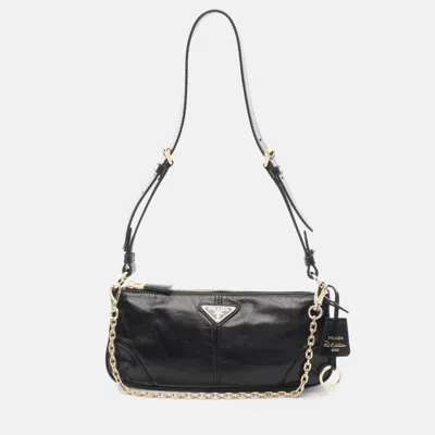 Pre-owned Prada Re-edition 2002 Shoulder Bag Leather Black