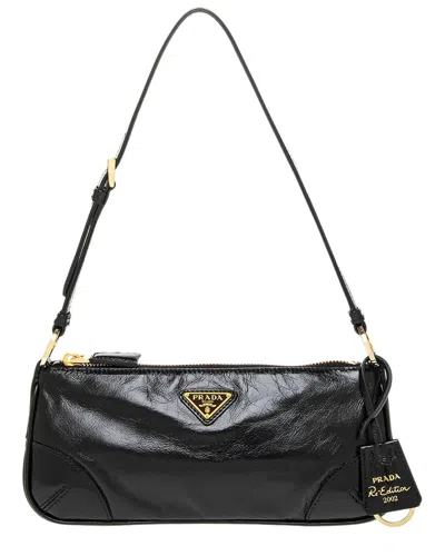 Prada Women's Re-edition 2002 Small Leather Shoulder Bag In Black