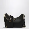 Prada 2005 Re-edition Saffiano Leather Shoulder Bag In Black