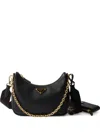 Prada Re-edition 2005 Chain-detail Shoulder Bag In Black