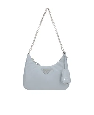 Prada Re-edition 2005 Chain Shoulder Bag In Blue
