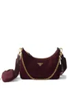 Prada Re-edition 2005 Chain-strap Logo-plaque Shoulder Bag In Red