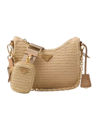 Prada Re-edition 2005 Crochet Bag In Neutral Color