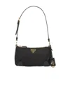 Prada Re-edition 2002 Small Leather Shoulder Bag In Black