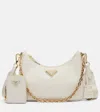 Prada Re-edition 2005 Leather Shoulder Bag In White