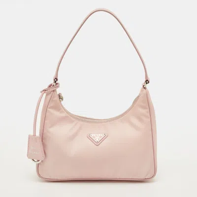 Pre-owned Prada Re-edition 2005 Light Pink Nylon Shoulder Bag
