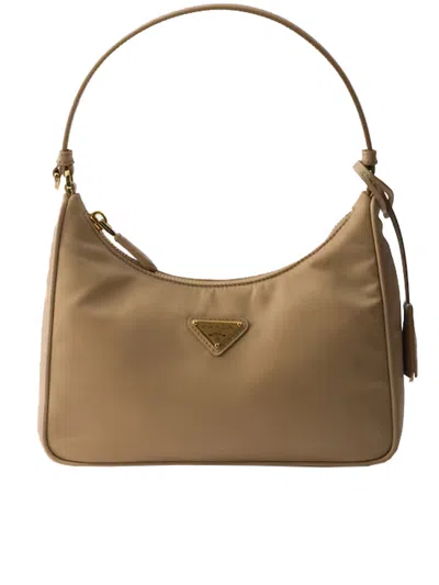 Prada Re-edition 2005 Mini Bag In Re-nylon And Saffiano In Brown