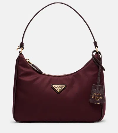 Prada Re-edition 2005 Mini Shoulder Bag In Burgundy