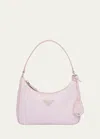 Prada Re-edition 2005 Nylon Pouch Shoulder Bag In Pink