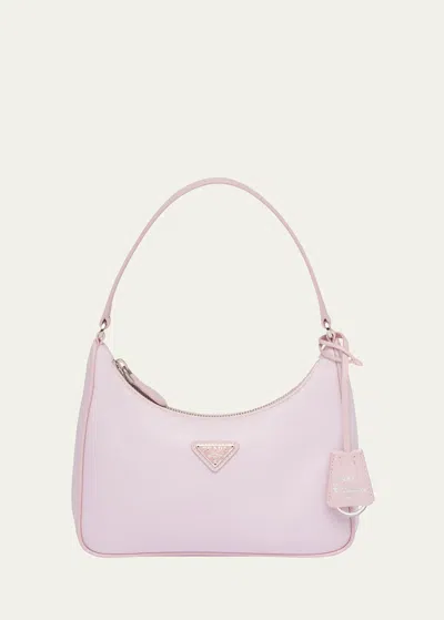 Prada Re-edition 2005 Nylon Pouch Shoulder Bag In Pink